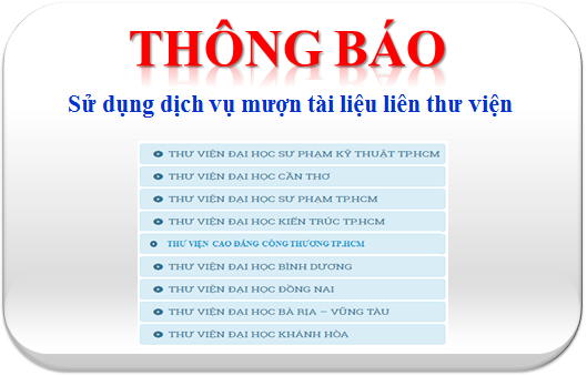 Thông báo: Sử dụng dịch vụ mượn tài liệu liên thư viện